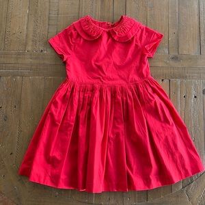 Jacadi red pleated fit and flare dress